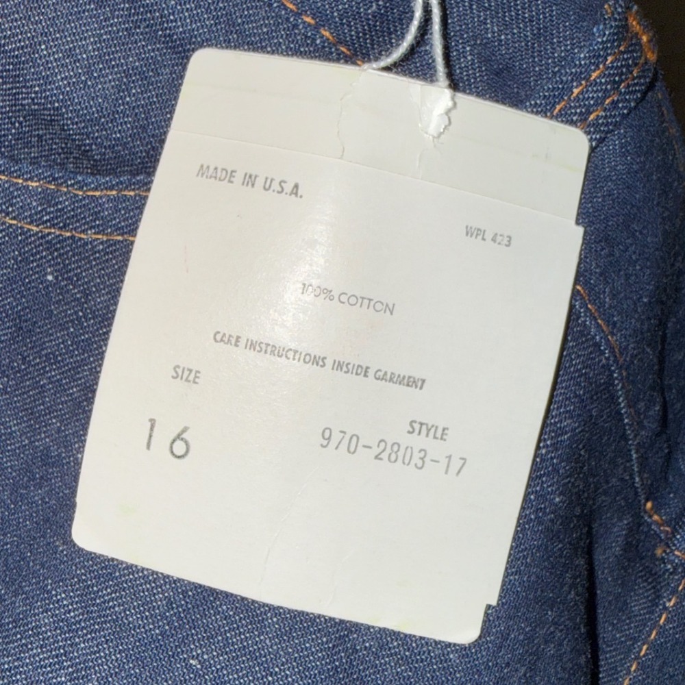 Vintage Levis for Gals Denim Mini Skirt Dark Wash Made in USA NWT Size 16 15/16 - Picture 5 of 7